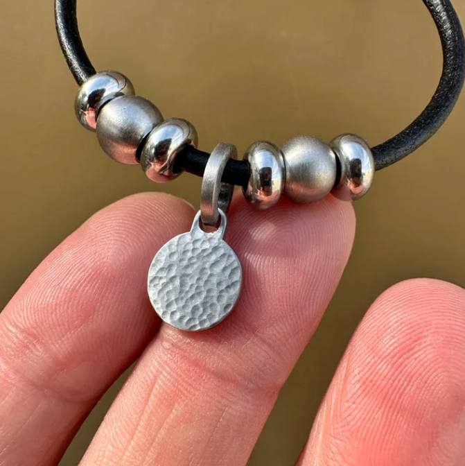 Deluxe Satin Naturist Symbol Charm Bracelet, Necklace, or Anklet
