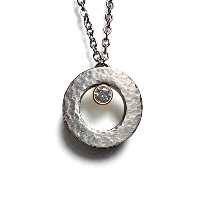 Diamond Stainless Pendant Necklace