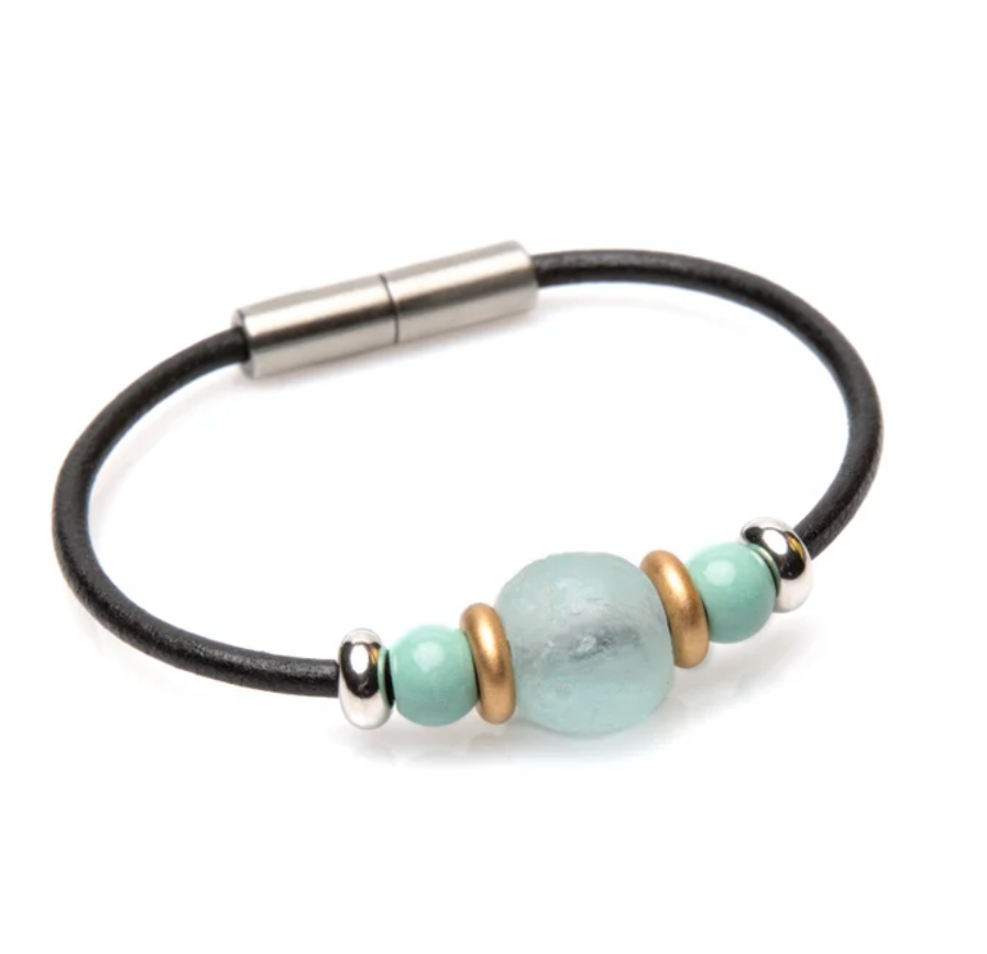 Glass 5 Bead Bracelet or Anklet