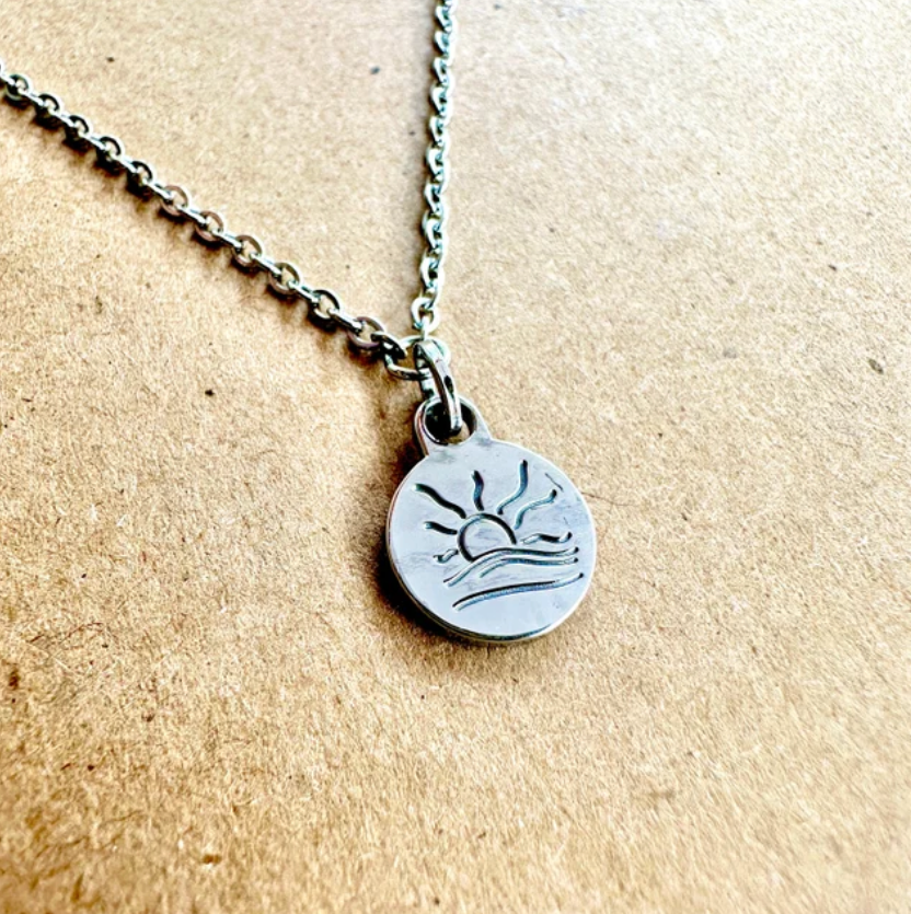 Polished Naturist Symbol Charm Chain Necklace