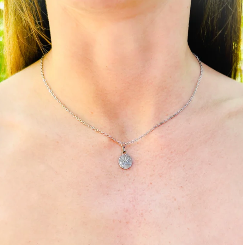 Polished Naturist Symbol Charm Chain Necklace