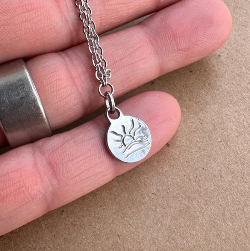 Polished Naturist Symbol Charm Chain Necklace