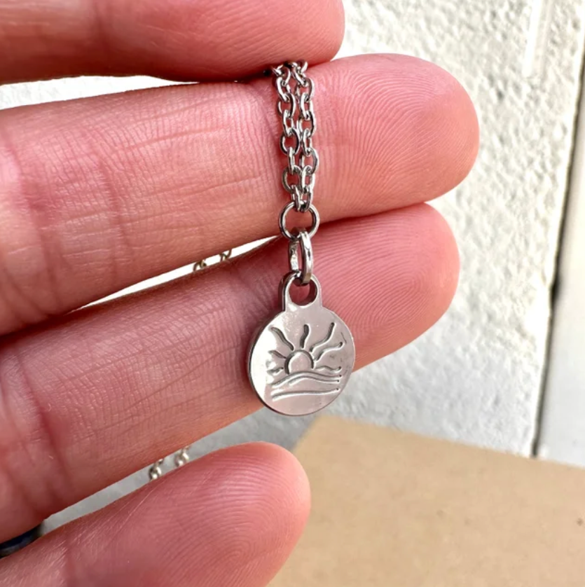 Polished Naturist Symbol Charm Chain Necklace