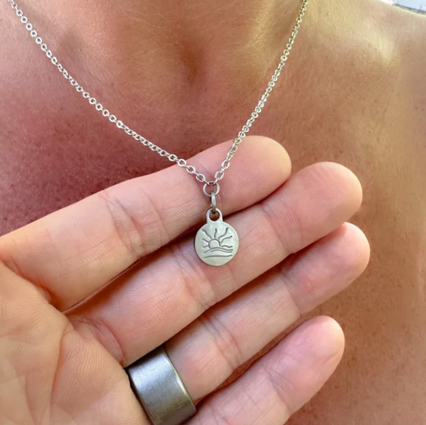 Satin Naturist Symbol Charm Chain Necklace