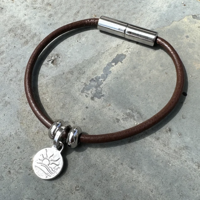 Polished Naturist Symbol Charm Bracelet, Necklace, or Anklet
