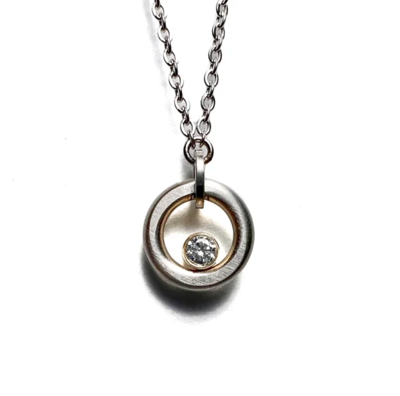 Diamond Stainless Pendant Necklace