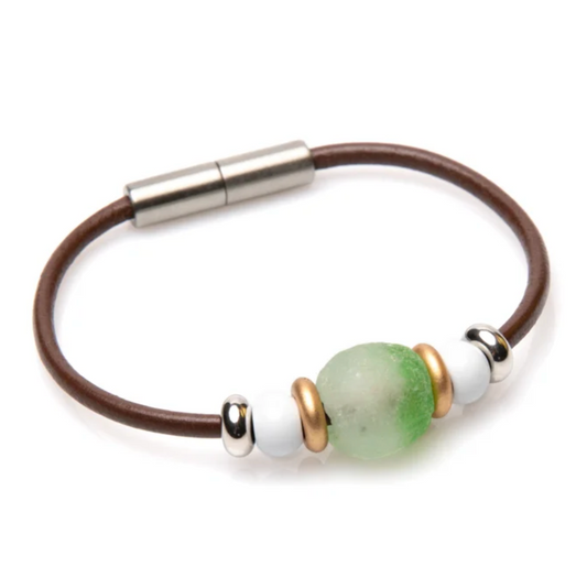 Glass 5 Bead Bracelet or Anklet