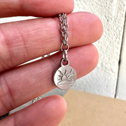 Polished Naturist Symbol Charm Chain Necklace