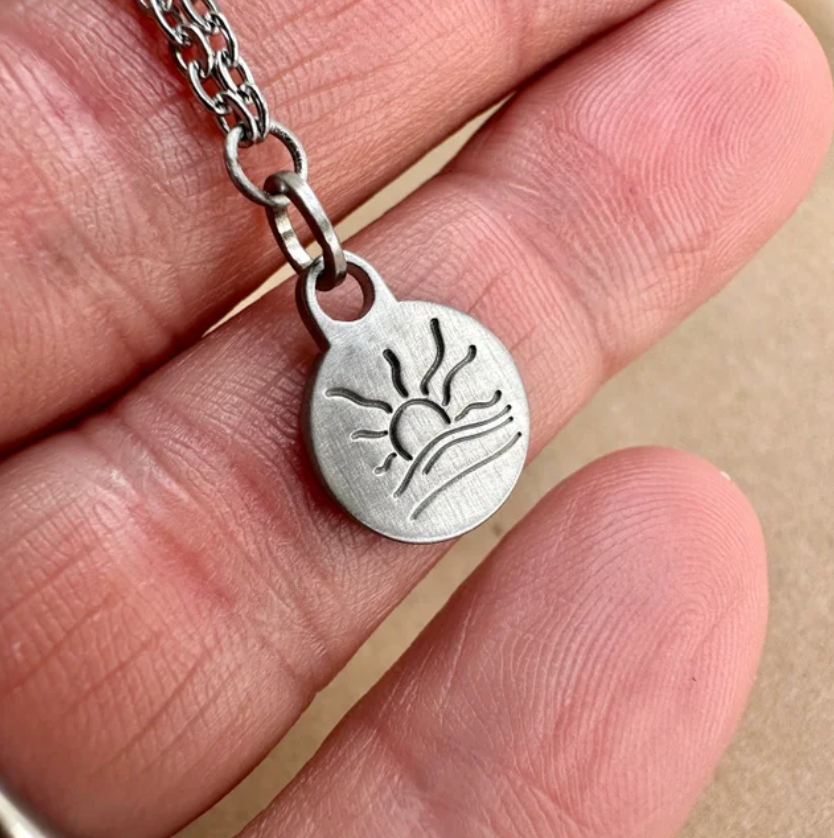 Satin Naturist Symbol Charm Chain Necklace
