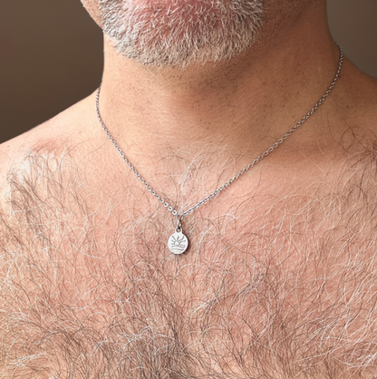 Satin Naturist Symbol Charm Chain Necklace