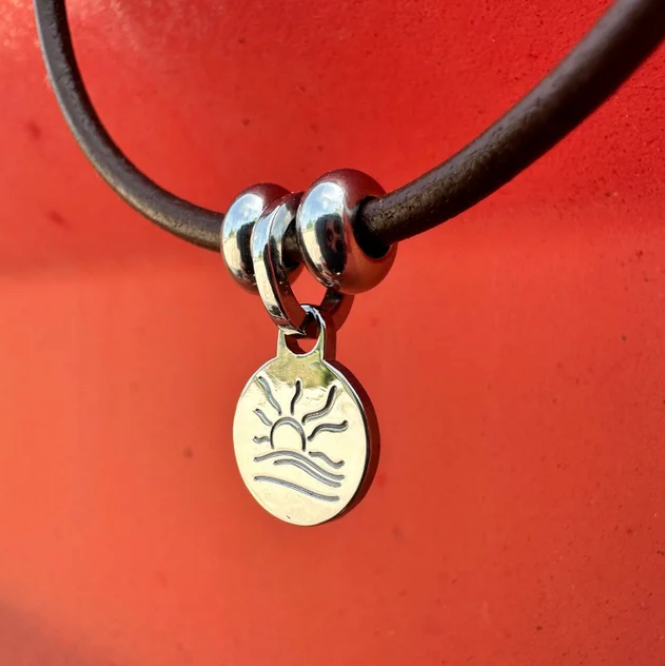 Polished Naturist Symbol Charm Bracelet, Necklace, or Anklet