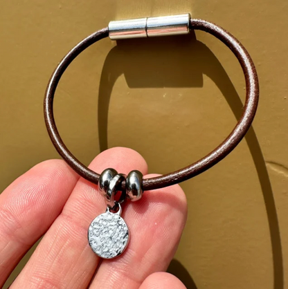 Polished Naturist Symbol Charm Bracelet, Necklace, or Anklet