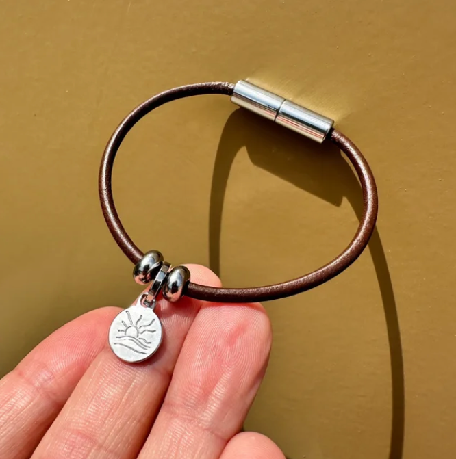 Polished Naturist Symbol Charm Bracelet, Necklace, or Anklet