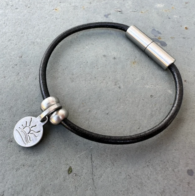 Satin Naturist Symbol Charm Bracelet, Necklace, or Anklet