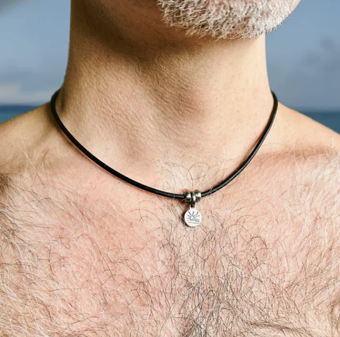 Satin Naturist Symbol Charm Bracelet, Necklace, or Anklet