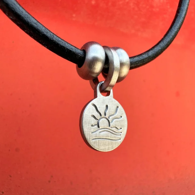 Satin Naturist Symbol Charm Bracelet, Necklace, or Anklet