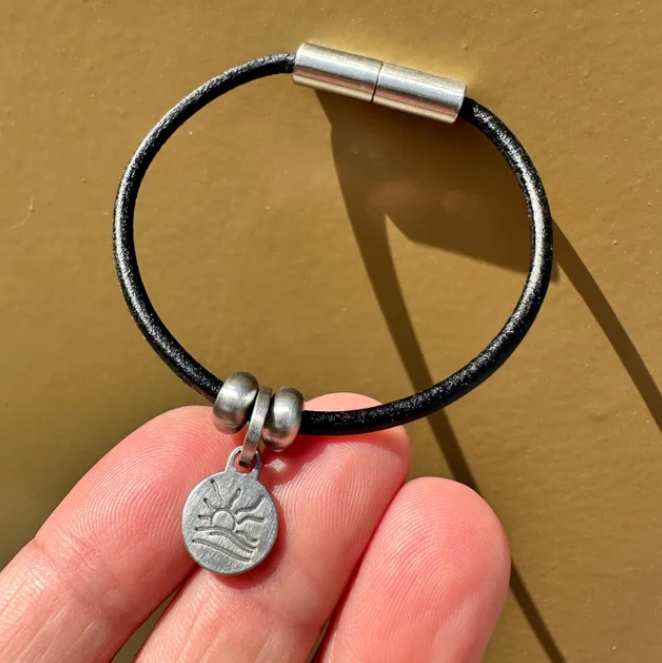 Satin Naturist Symbol Charm Bracelet, Necklace, or Anklet