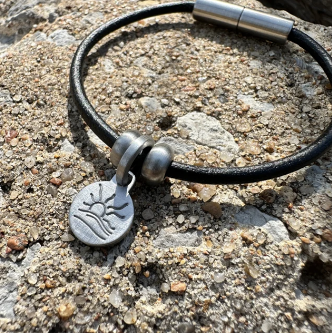 Satin Naturist Symbol Charm Bracelet, Necklace, or Anklet