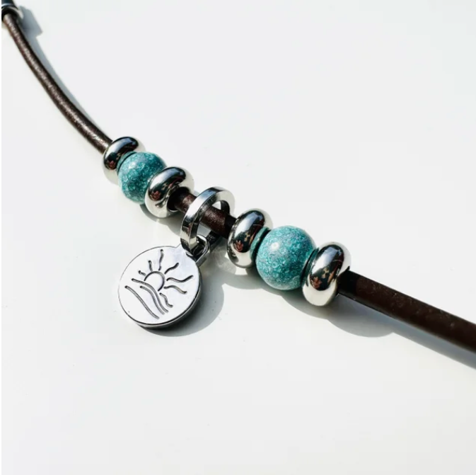 Deluxe Polished Naturist Symbol Charm Bracelet, Necklace, or Anklet