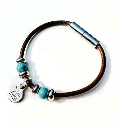 Deluxe Polished Naturist Symbol Charm Bracelet, Necklace, or Anklet