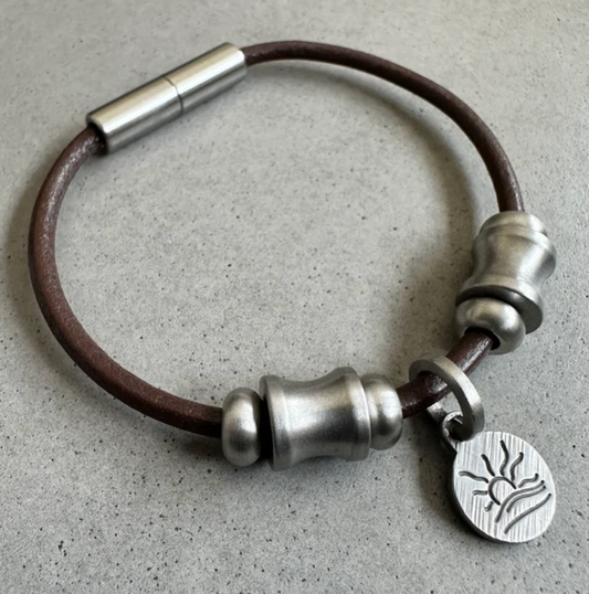 Deluxe Hatched Naturist Symbol Charm Bracelet, Necklace, or Anklet