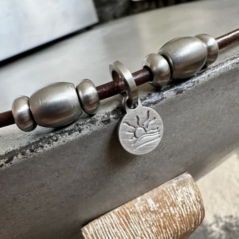 Deluxe Satin Naturist Symbol Charm Bracelet, Necklace, or Anklet