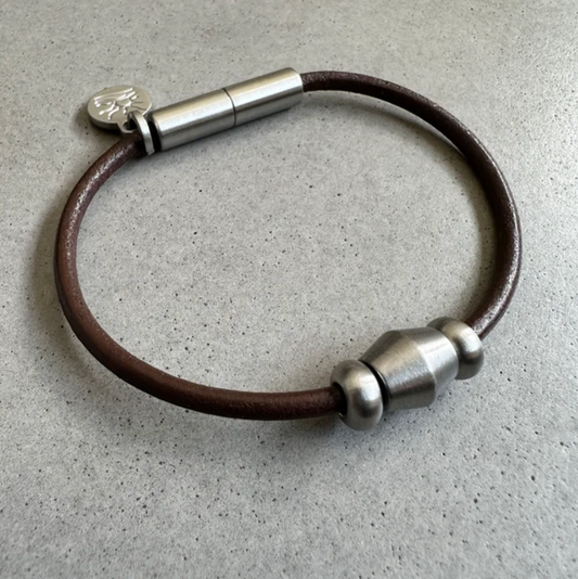 Knife Edge Single Steel Bead Bracelet or Anklet