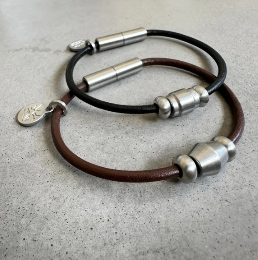 Knife Edge Single Steel Bead Bracelet or Anklet
