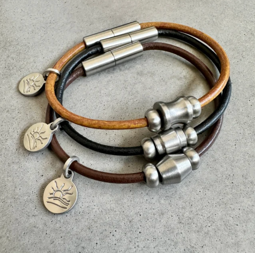 Knife Edge Single Steel Bead Bracelet or Anklet