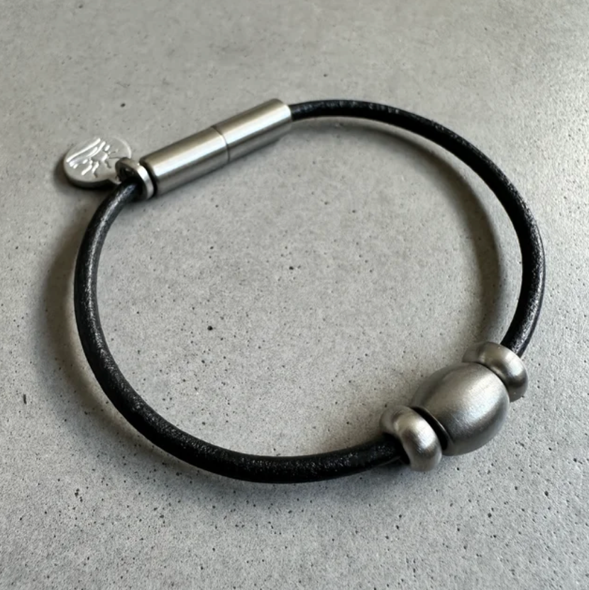 Dome Single Steel Bead Bracelet or Anklet