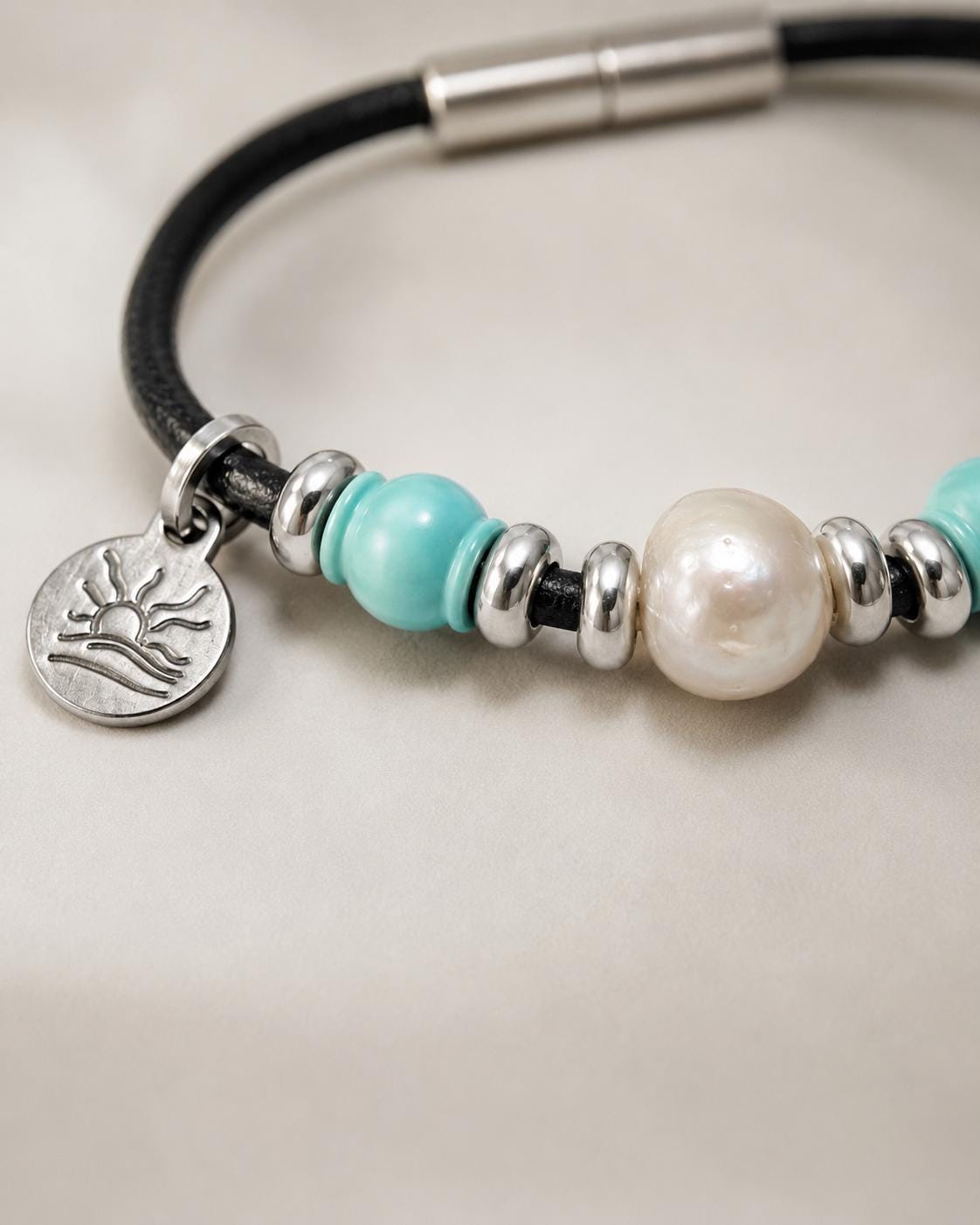 Pale Turquoise Perfectly Imperfect Pearl Naturist Bracelet