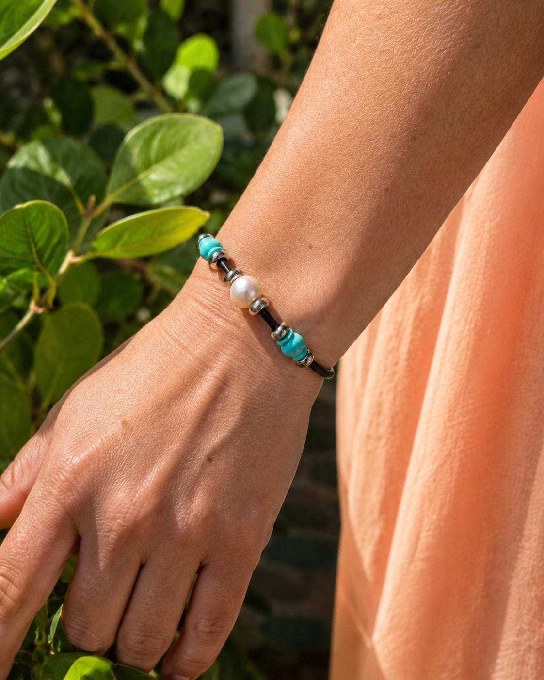 Pale Turquoise Perfectly Imperfect Pearl Naturist Bracelet