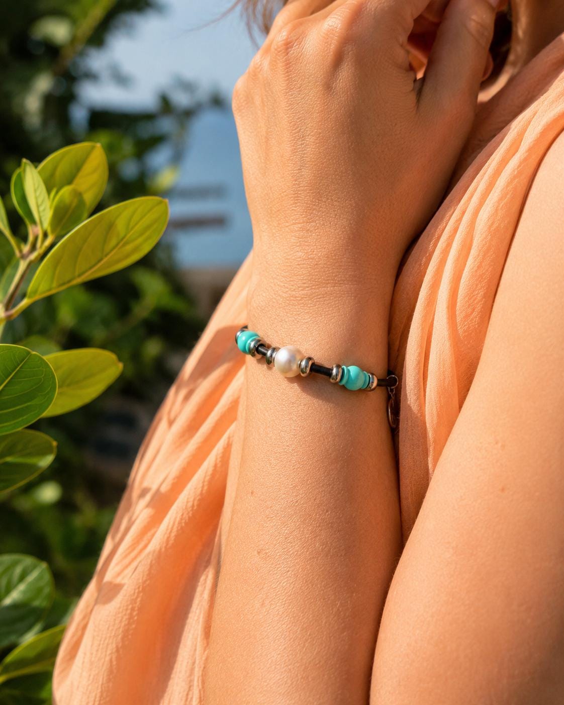 Pale Turquoise Perfectly Imperfect Pearl Naturist Bracelet