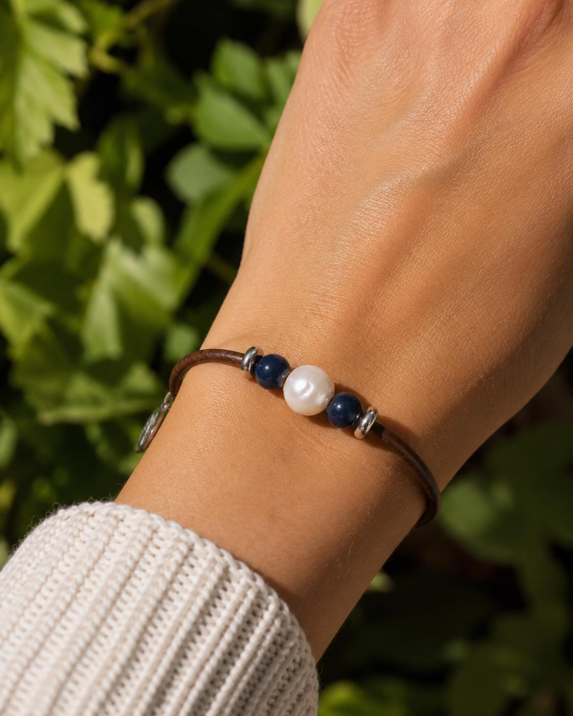 Denim Blue Perfectly Imperfect Pearl Naturist Bracelet