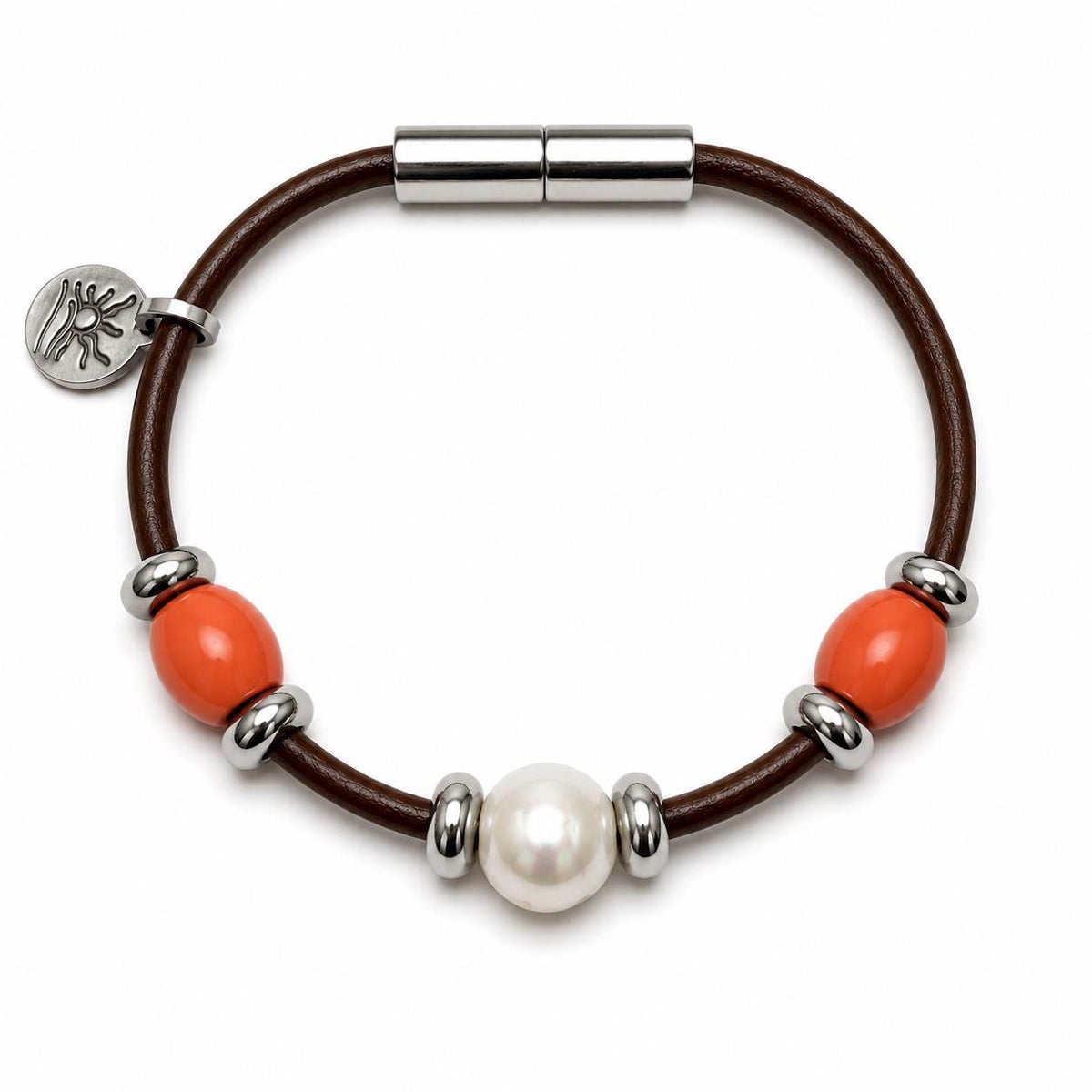 Coral Orange Perfectly Imperfect Pearl Naturist Bracelet