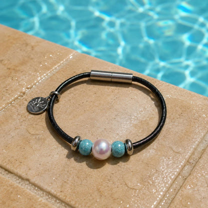 Textured Turquoise Perfectly Imperfect Pearl Naturist Bracelet