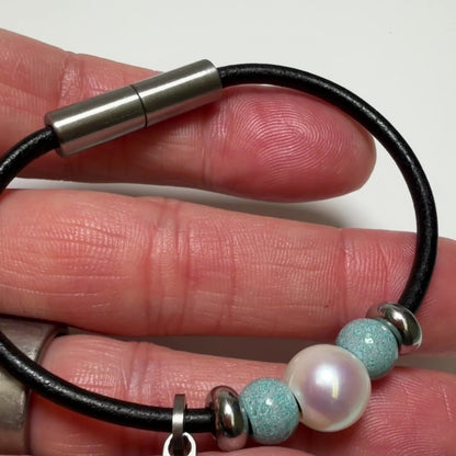 Textured Turquoise Perfectly Imperfect Pearl Naturist Bracelet