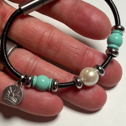 Pale Turquoise Perfectly Imperfect Pearl Naturist Bracelet